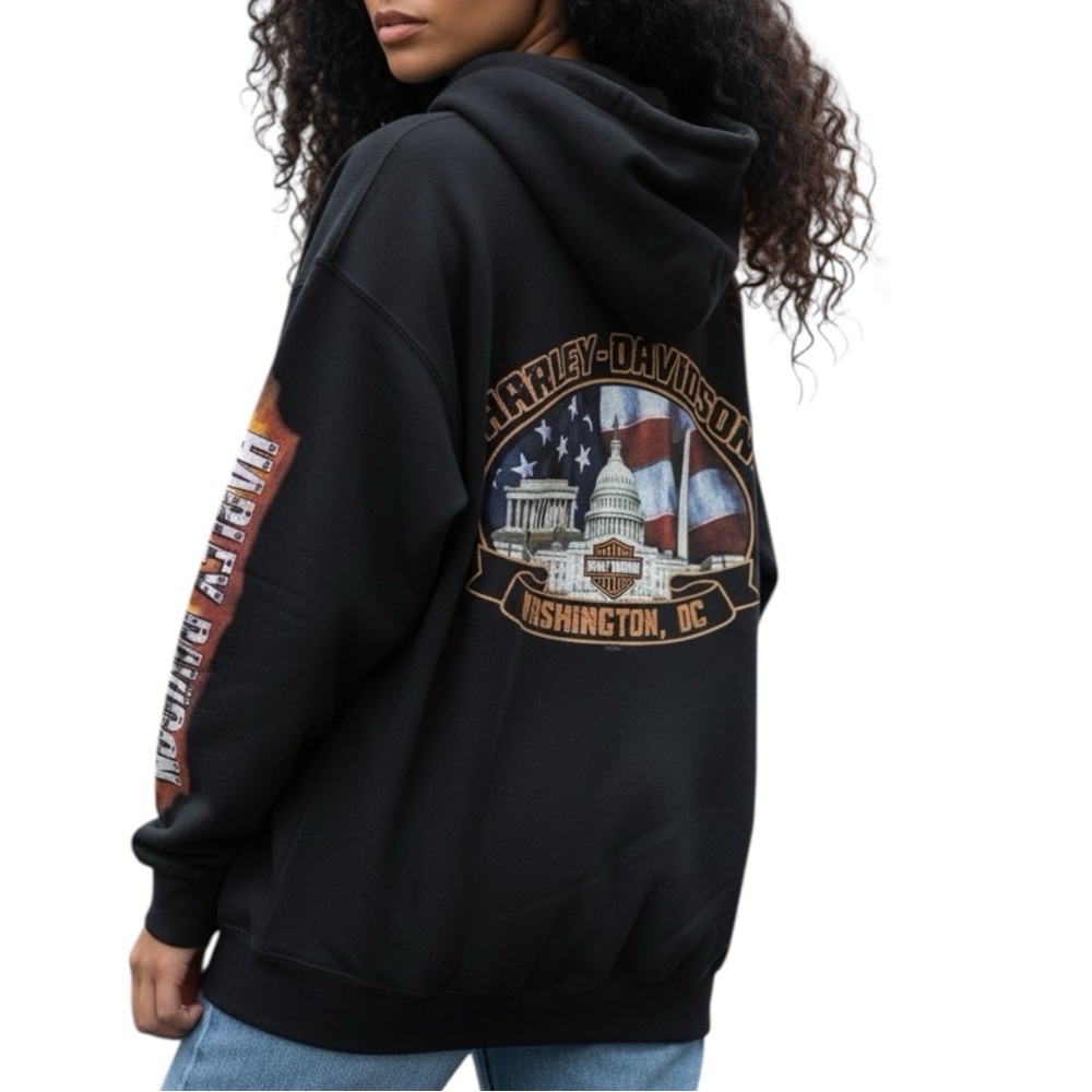 Harley-Davidson Essential Designation DC Graphic Harley Black Pullover Hoodie L